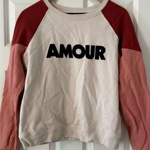 Sezane Amour Sweater - Cream and Red